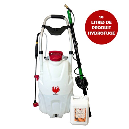 Pulverisateur électrique PRO SPRAYER PHOENIX Version 2 Batteries + Perche Télescopique 5,4 mètres + Produit Hydrofuge 10 L