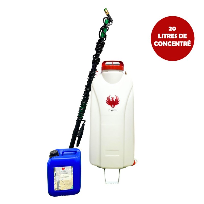 Pulverisateur électrique GLADIATOR SPRAYER PHOENIX + Perche Télescopique 5,4 mètres + Produit Nettoyant Extérieures 20 L