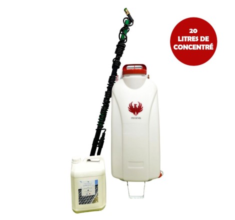 Pulverisateur électrique GLADIATOR SPRAYER  PHOENIX + Perche Télescopique 5,4 mètres + Produit Anti-Mousse 20 L