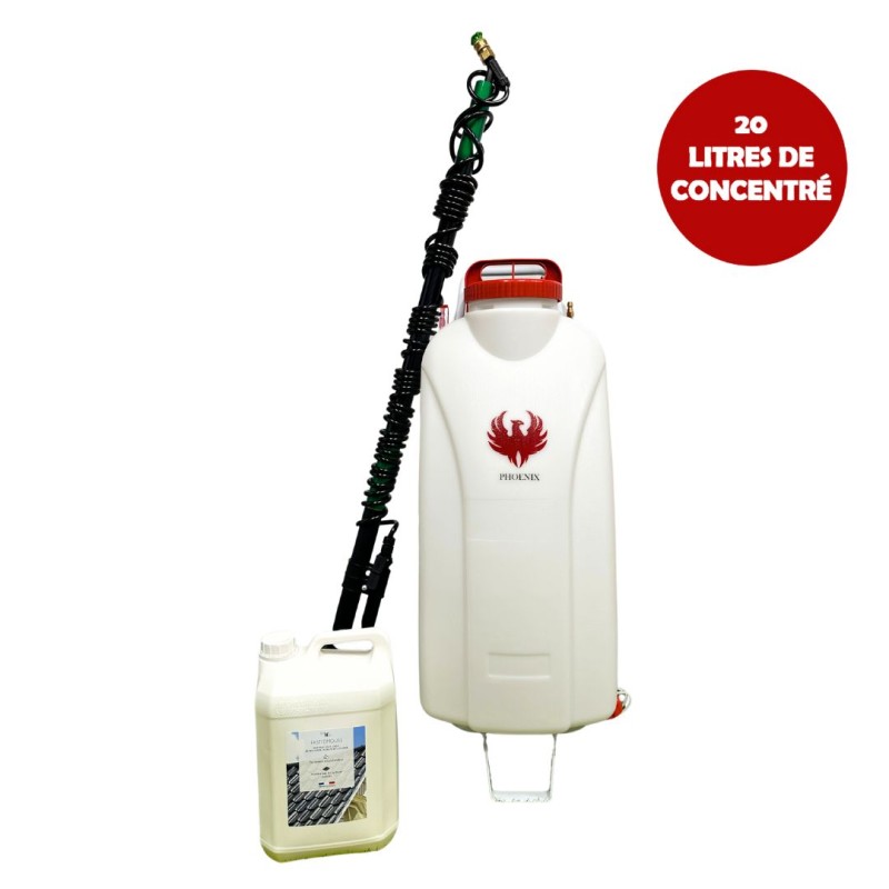 Pulverisateur électrique GLADIATOR SPRAYER  PHOENIX + Perche Télescopique 5,4 mètres + Produit Anti-Mousse 20 L