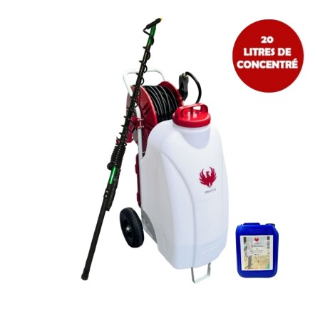 Pulverisateur électrique GLADIATOR SPRAYER PHOENIX + Perche Télescopique 5,4 mètres + Produit Nettoyant Extérieures 20 L